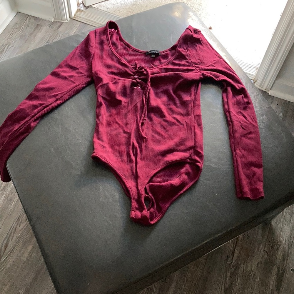 Red Long Sleeve Body Suit